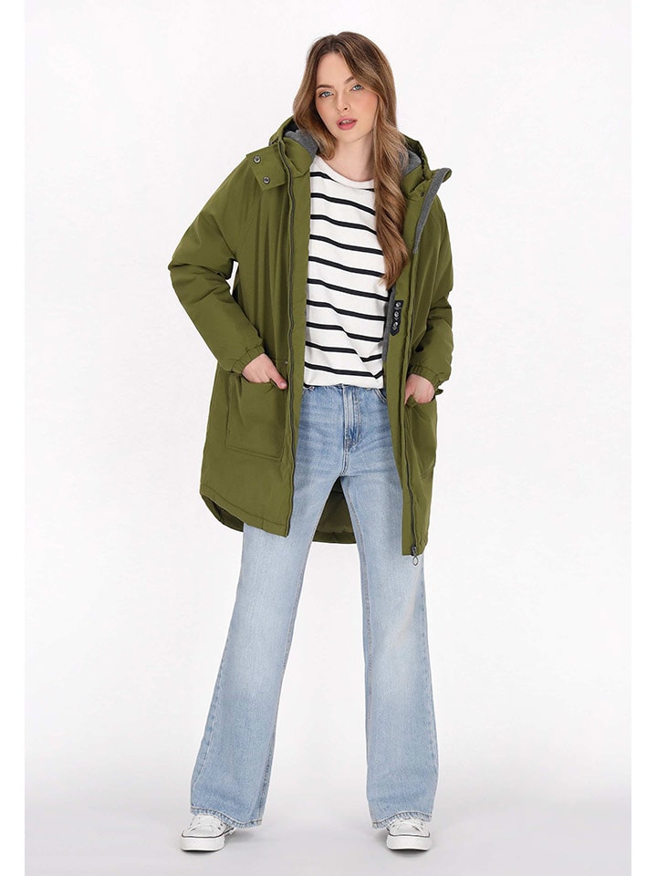 Parka w kolorze oliwkowym