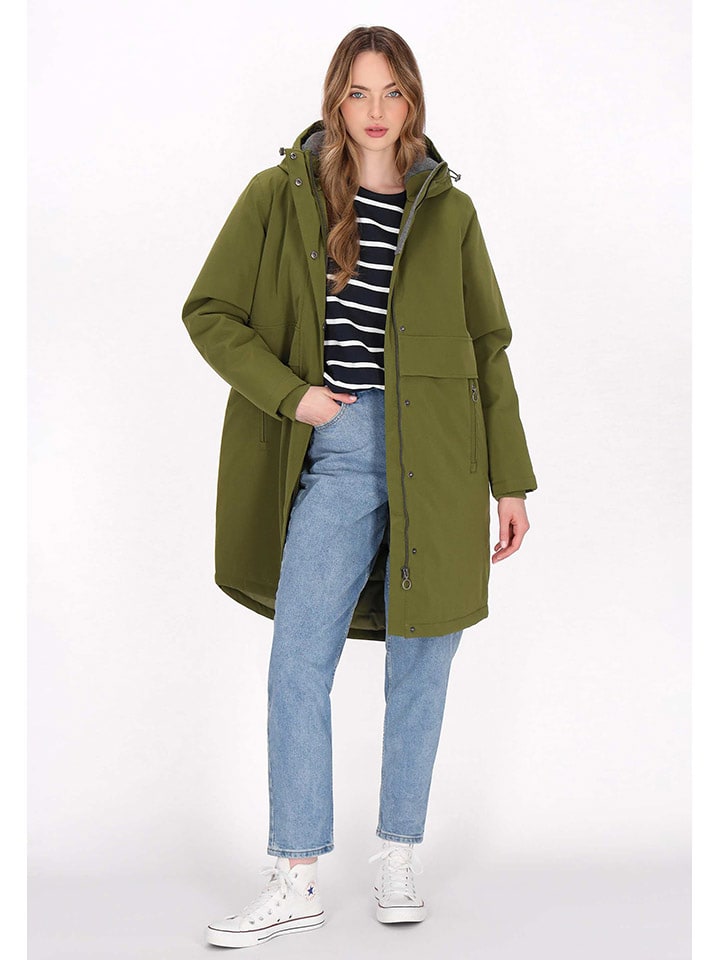Parka w kolorze oliwkowym
