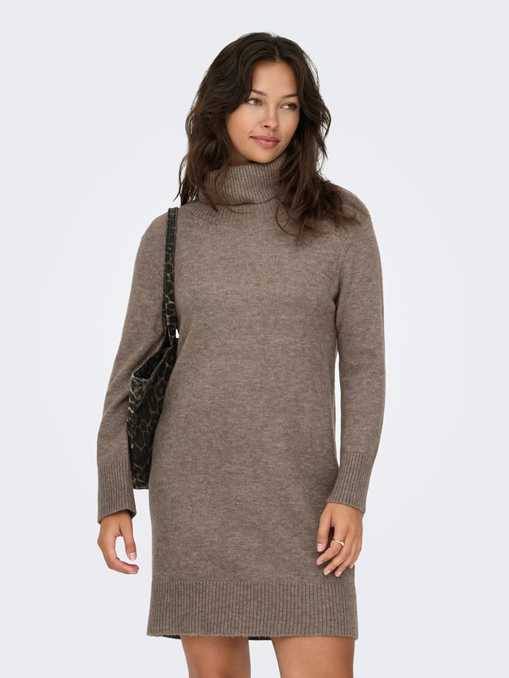 Gebreide jurk taupe