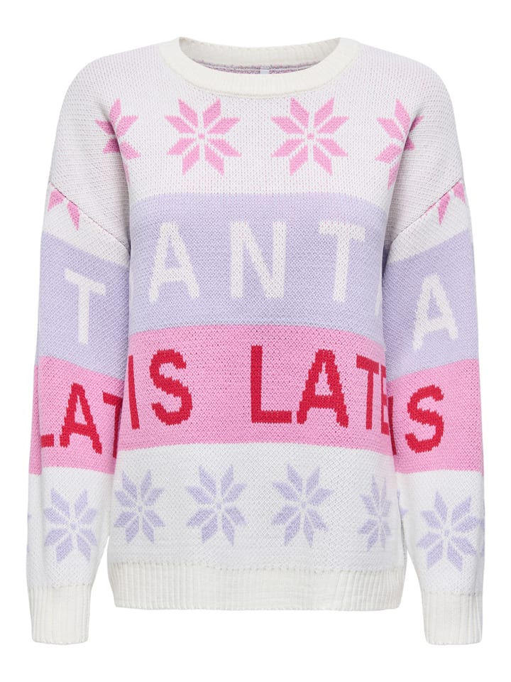 Trui wit/lila/roze
