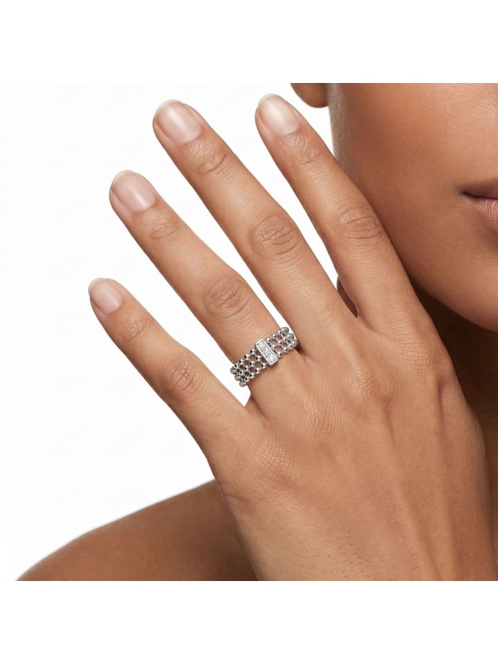 Zilveren ring met edelstenen
