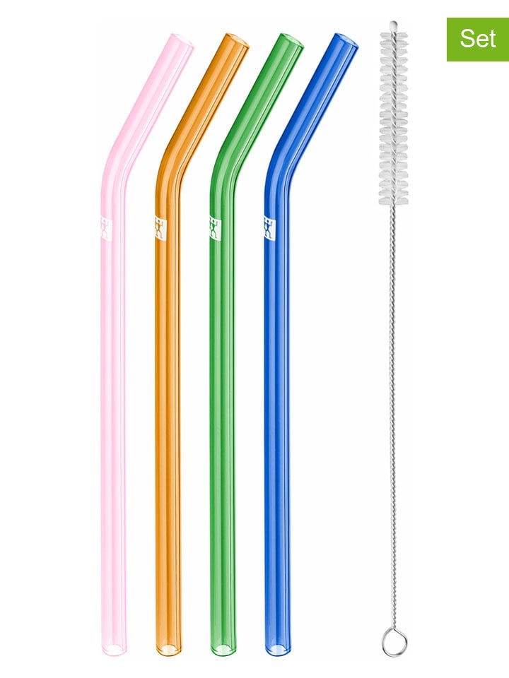 Słomki (4 szt.) w różnych kolorach - dł. 23 cm