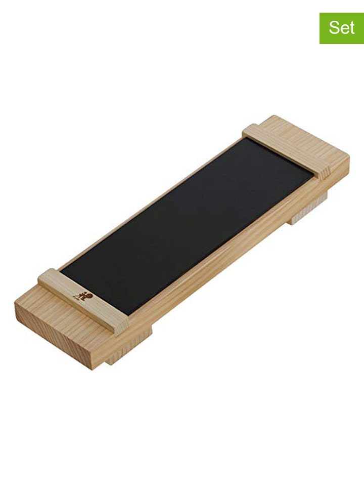 2-delige wetsteenhouderset beige/bruin - (L)23 x (B)7 cm