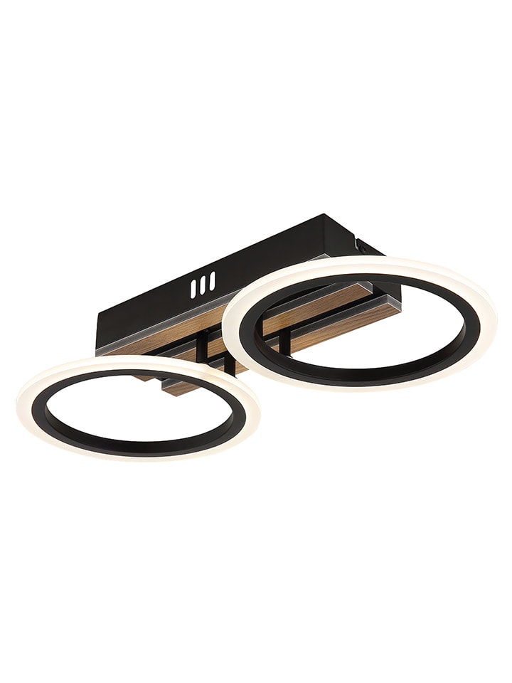 LED-Deckenleuchte in Schwarz/ Braun - (B)44,5 cm