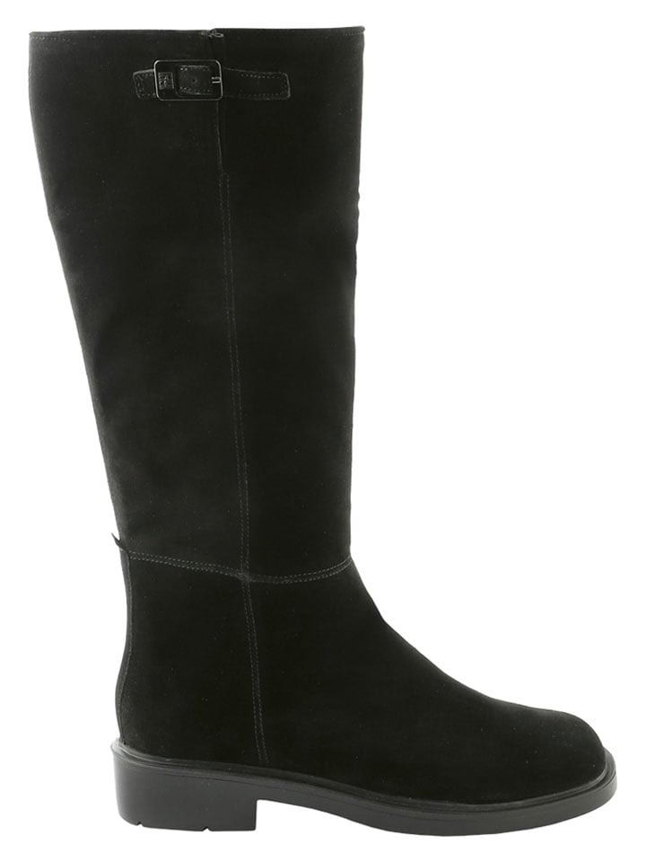 Leder-Stiefel in Schwarz