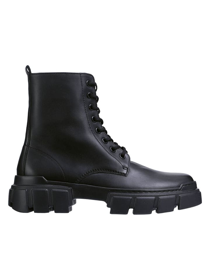 Leder-Boots in Schwarz