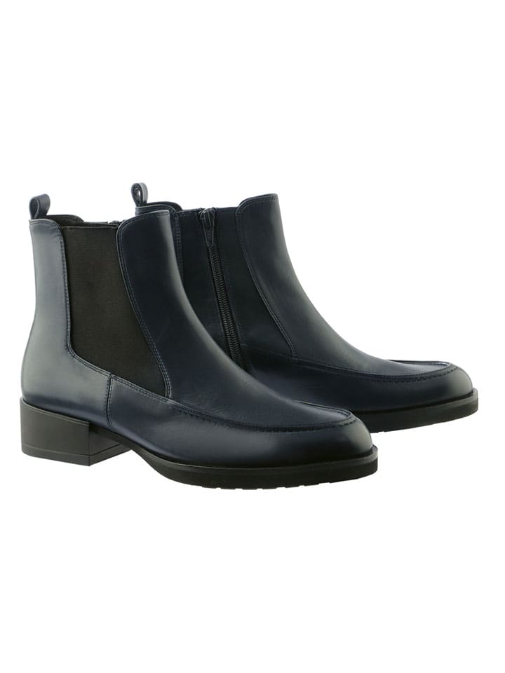 Leder-Boots in Dunkelblau