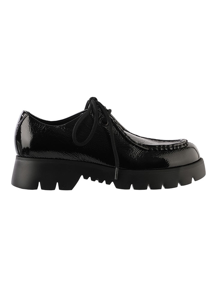 Leren veterschoenen "Sally" zwart