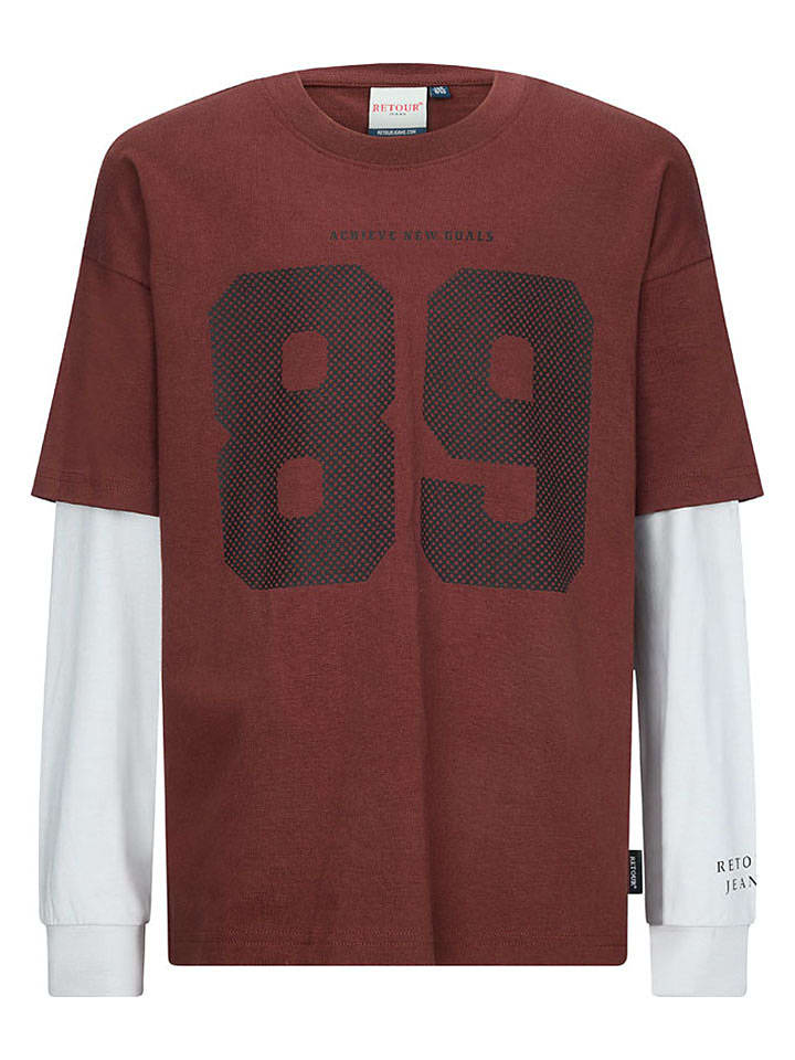 Longsleeve "Guido" rood/grijs