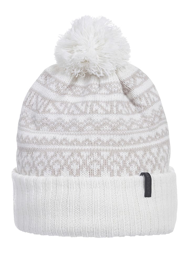 Strickmütze "Hull" in Beige/ Weiß