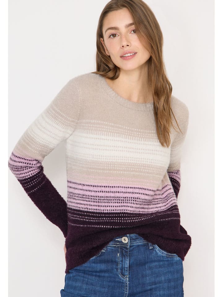 Pullover in Beige/ Lila
