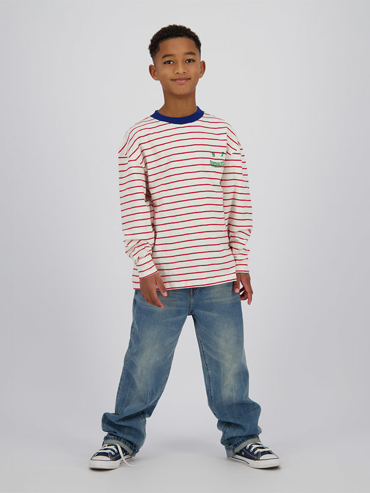 Longsleeve "Hotch" in Creme/ Rot