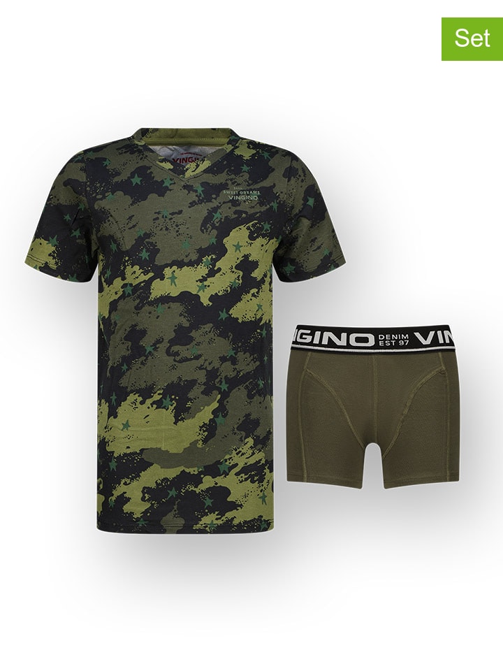 2tlg. Wäsche-Set in Khaki