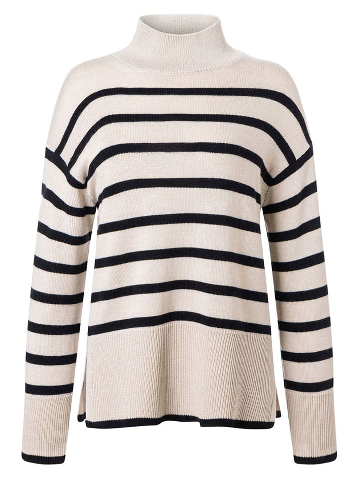 Wollpullover in Weiß/ Schwarz