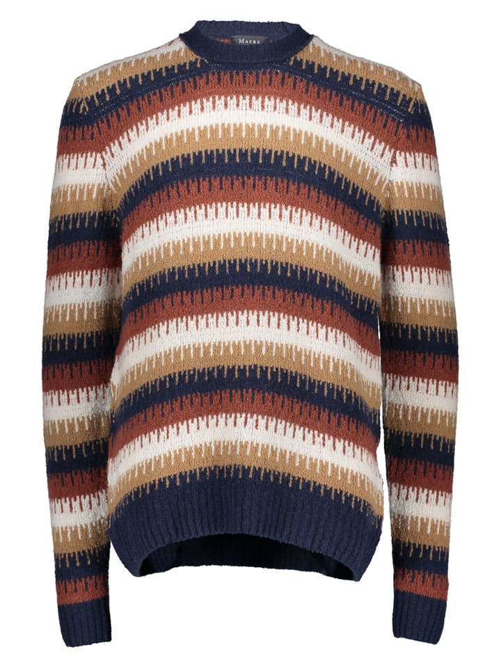 Pullover in Hellbraun/ Dunkelblau