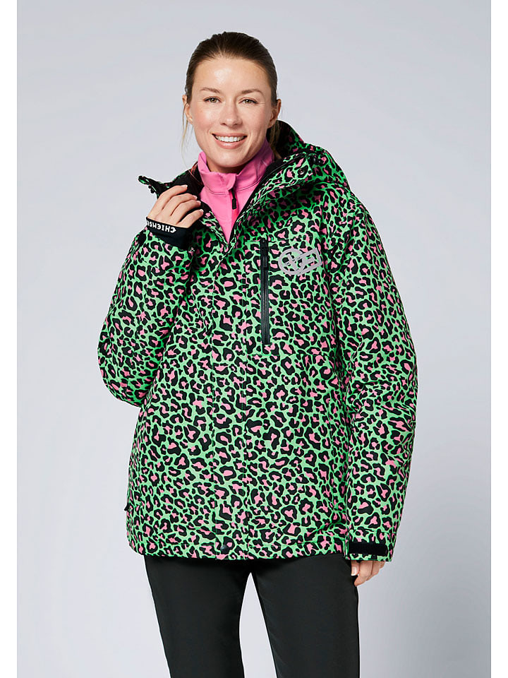 Ski-/ Snowboardjacke in Schwarz/ Grün/ Pink