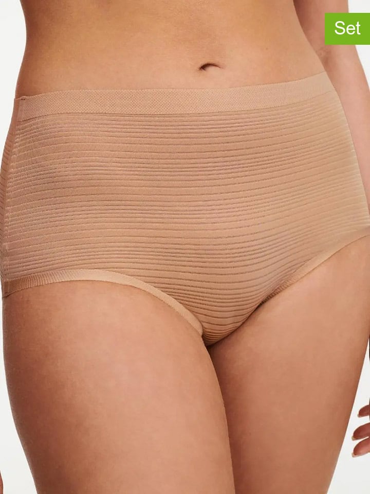 Pełne figi high waist (2 pary) w kolorze beżowym