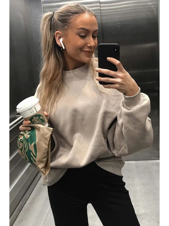 Sweatshirt in Taupe