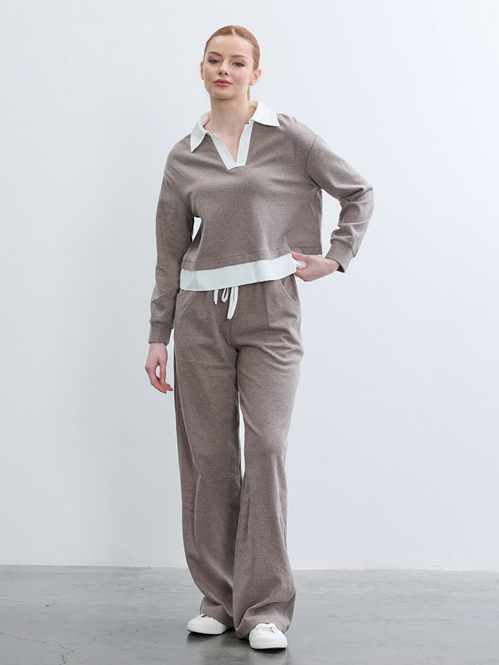 Bluse in Taupe