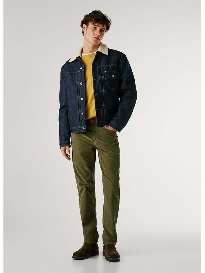 Spodnie sztruksowe - Slim fit - w kolorze khaki