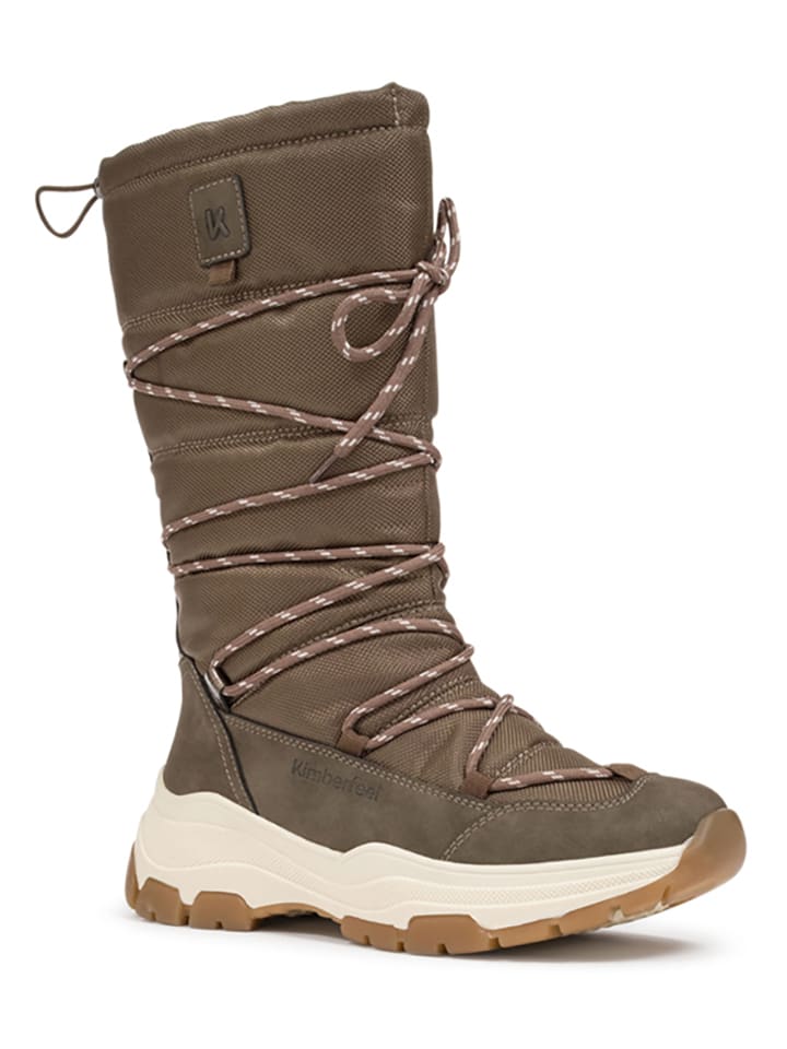 Kozaki zimowe "Isa" w kolorze khaki