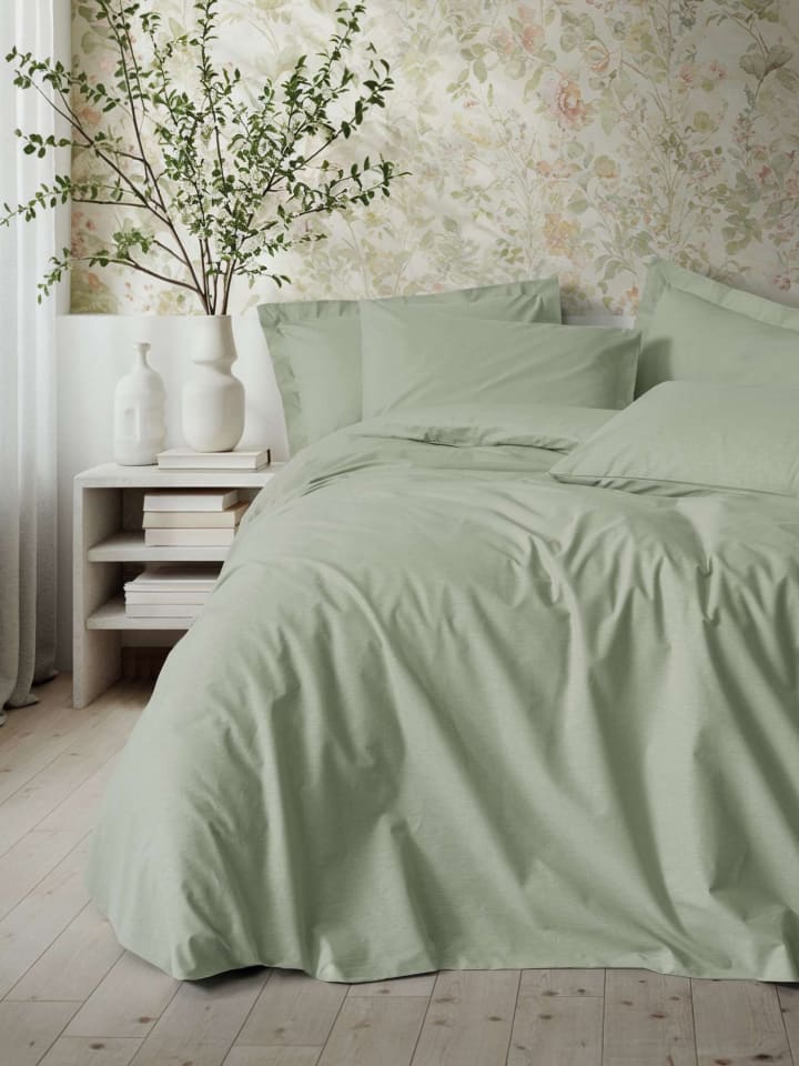 Renforcé beddengoedset "Plain" turquoise
