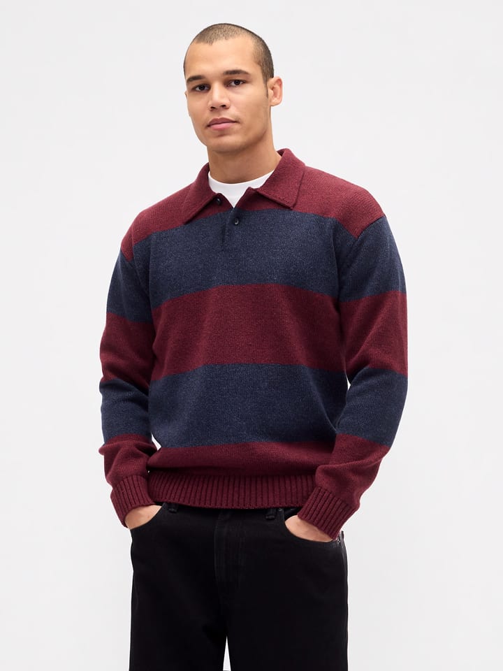 Sweter w kolorze granatowo-bordowym