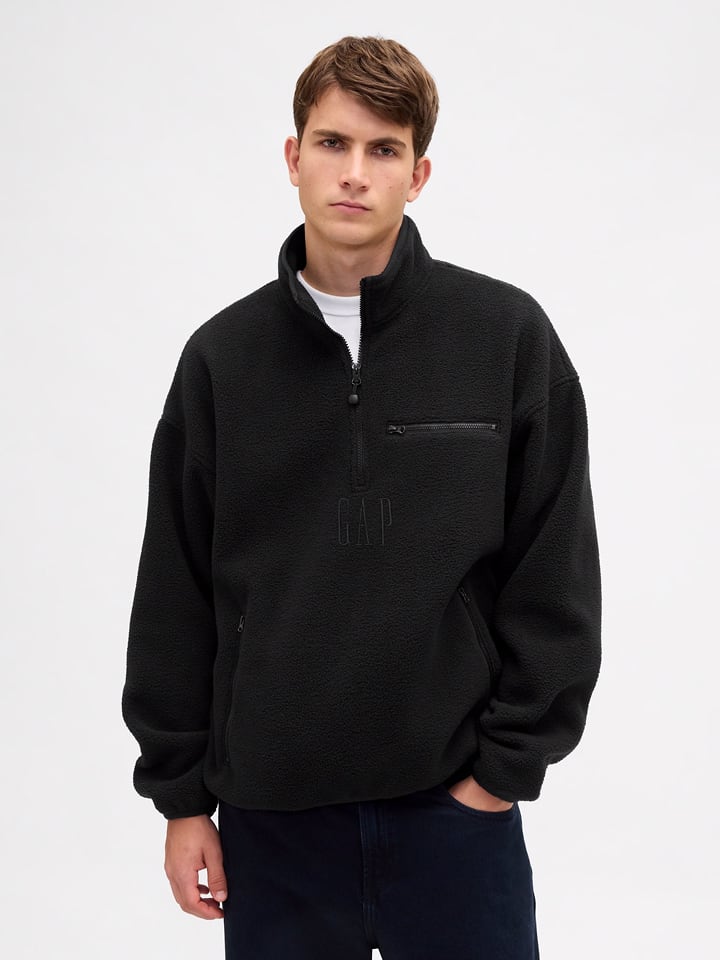 Fleece trui zwart