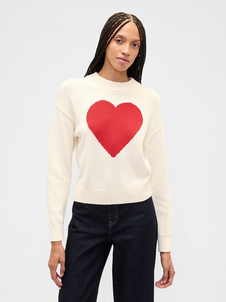 Sweter w kolorze kremowo-czerwonym