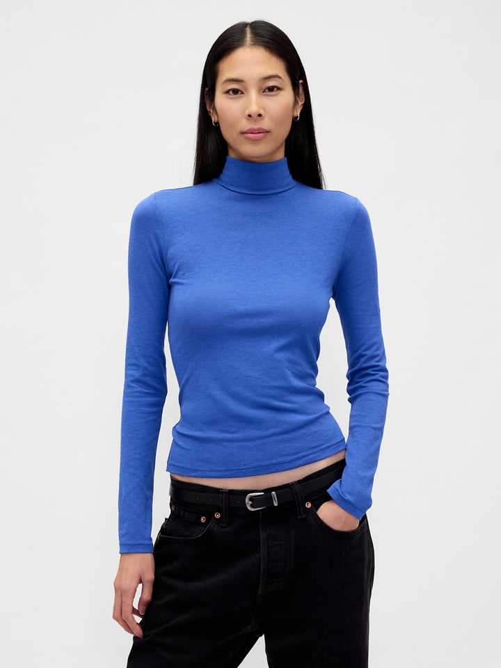 Rollkragenpullover in Blau