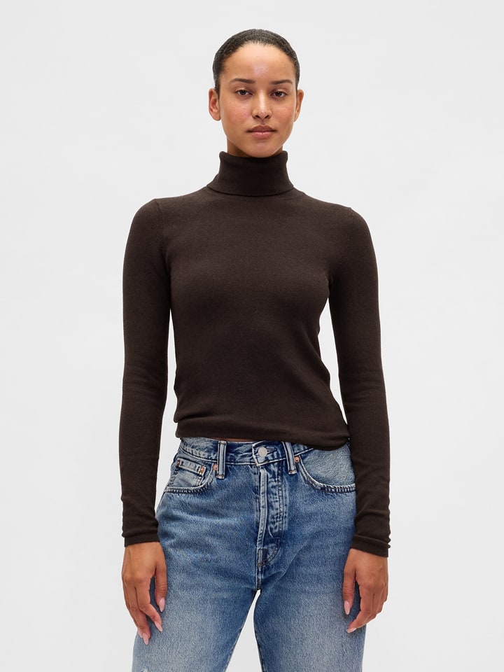 Rollkragenpullover in Braun