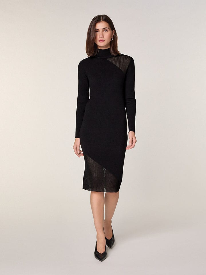 Wollkleid zwart/grijs