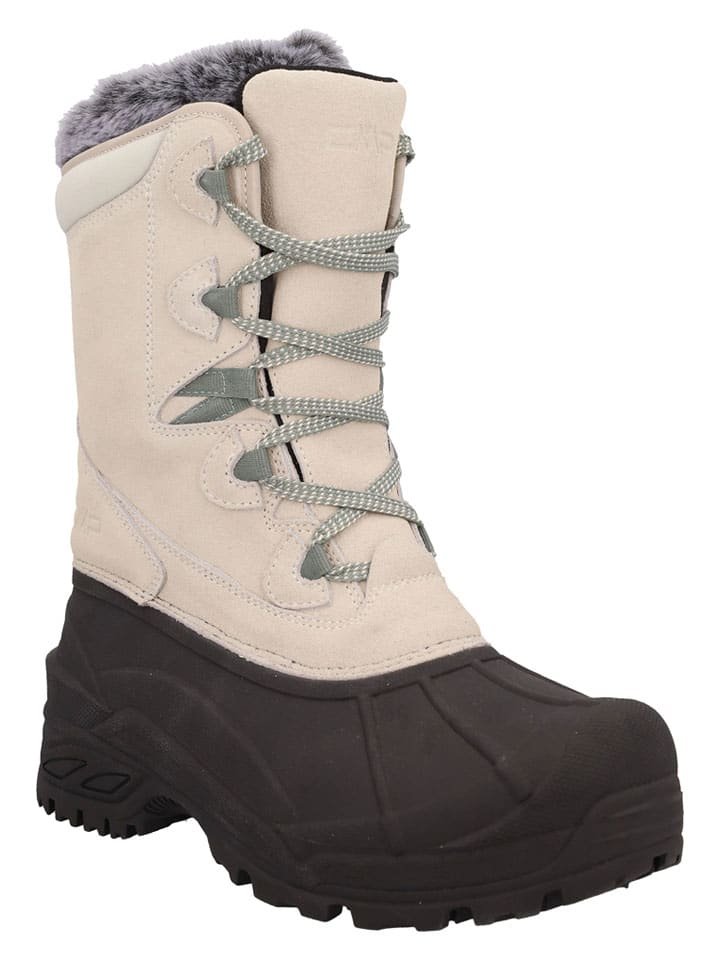 Leder-Winterstiefel "Borhea" in Beige