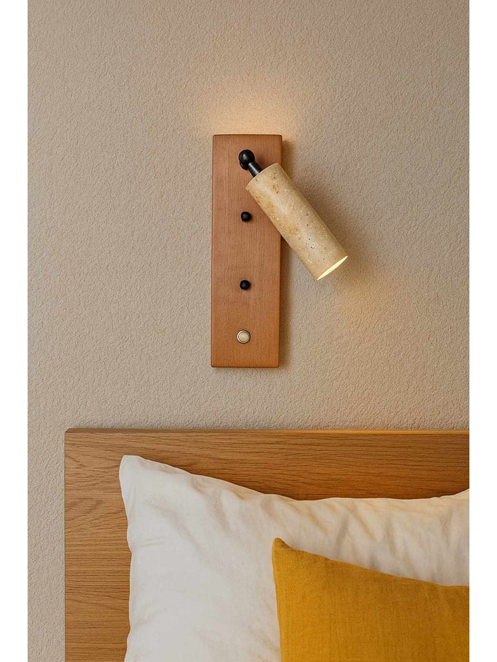 Wandlamp beige/lichtbruin - (H)22 cm