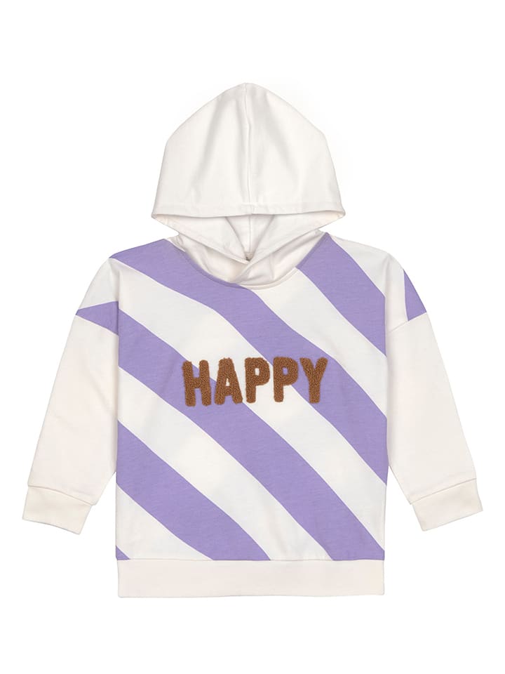 Hoodie in Creme/ Lila
