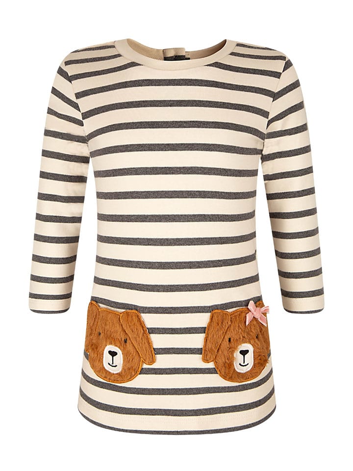 Kleid in Beige/ Anthrazit