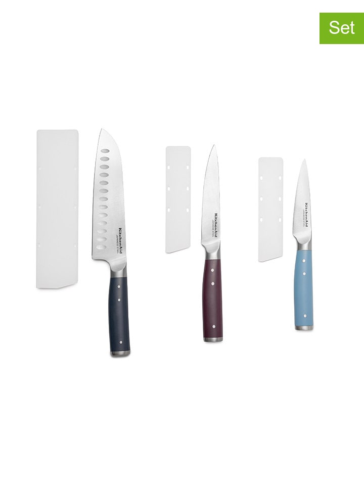 3tlg. Messer-Set in Bunt
