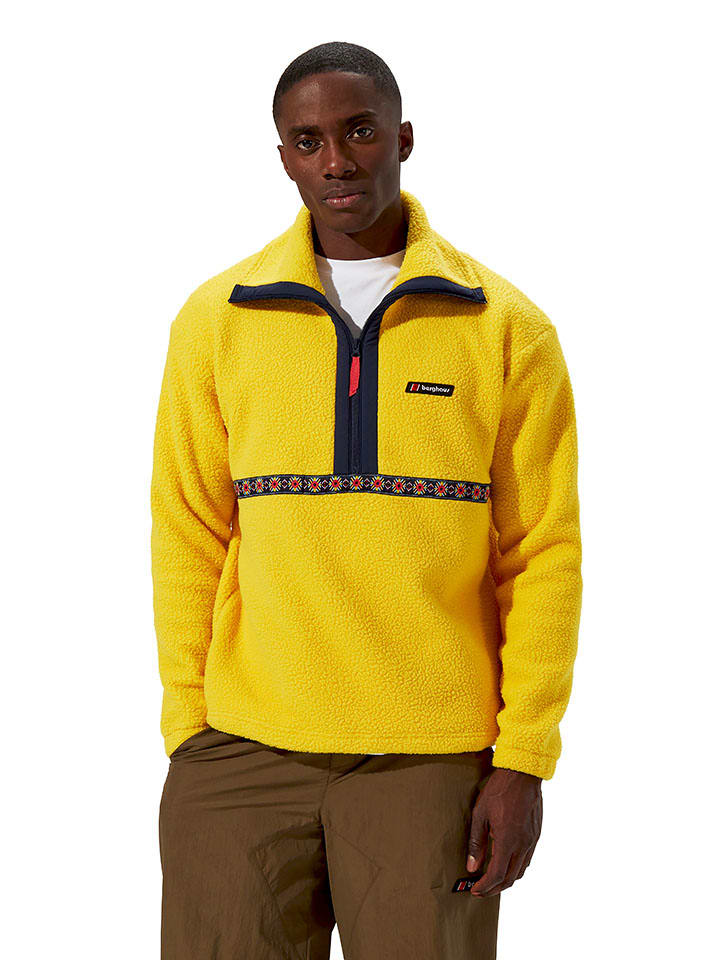 Fleecepullover "Rhynie" in Gelb/ Schwarz