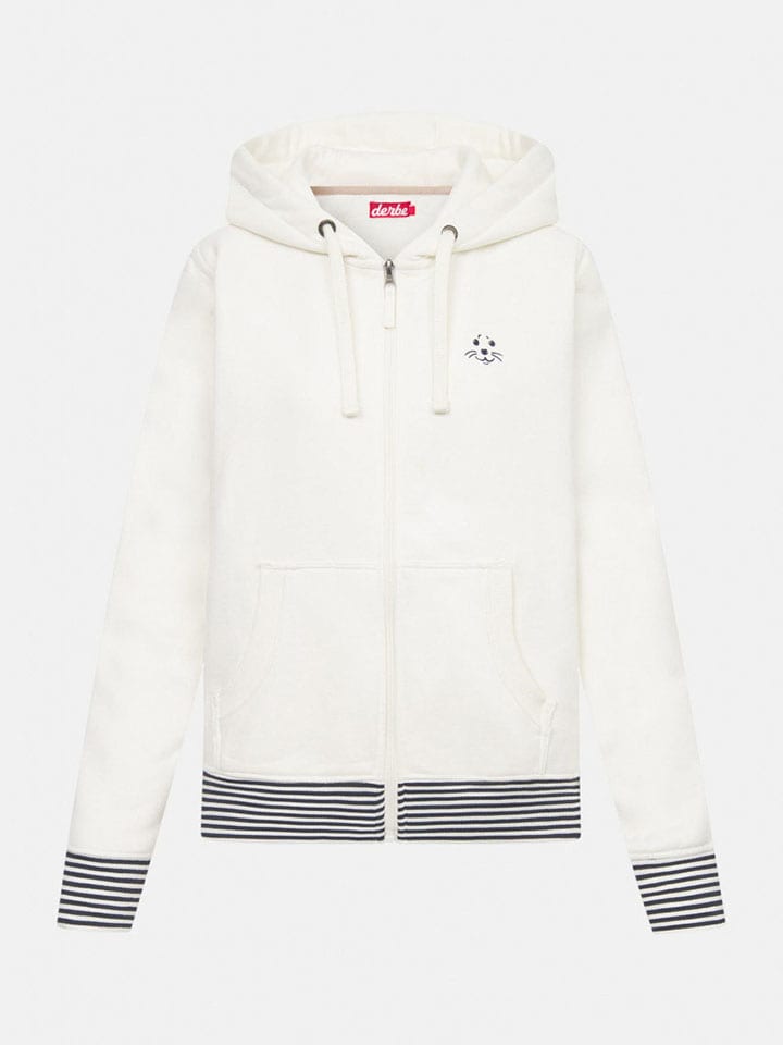 Sweatshirt in Creme/ Schwarz