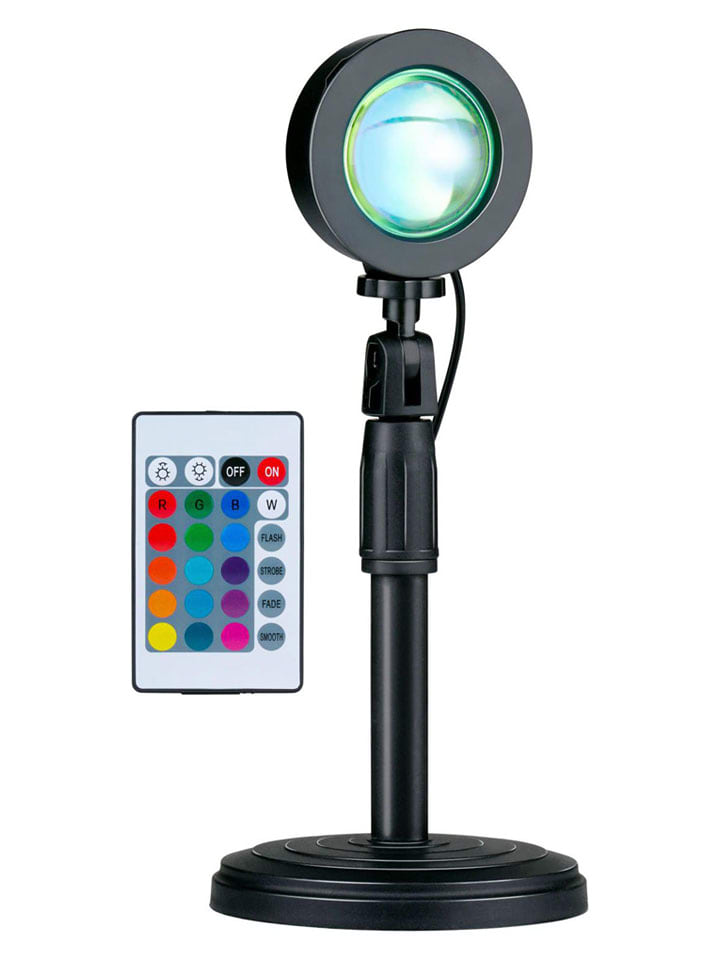 Lampa projekcyjna "Zachód słońca" w kolorze czarnym - wys. 38 cm