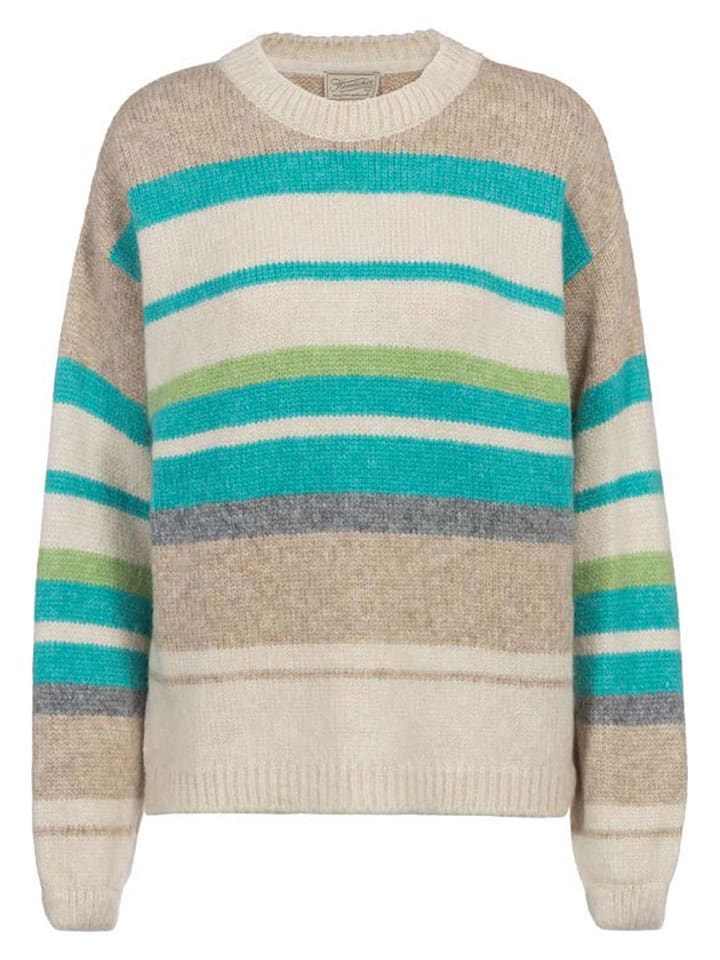 Sweter w kolorze turkusowo-beżowym