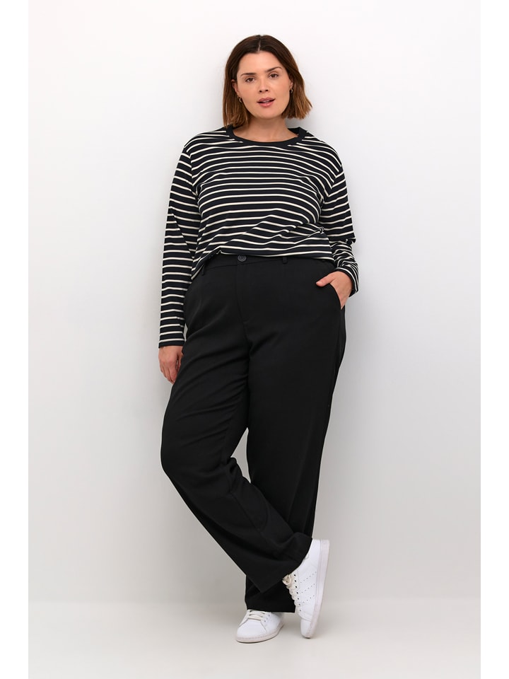 Longsleeve in Schwarz/ Weiß
