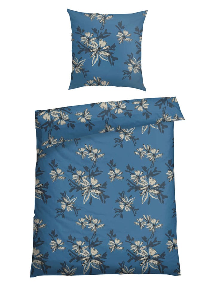 Renforcé beddengoedset "Ellen" blauw