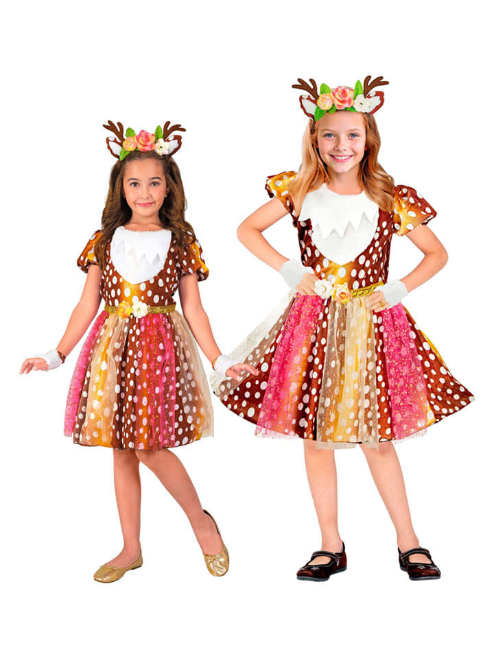 3-częściowy kostium "Reindeer" w kolorze brązowo-jasnoróżowo-białym