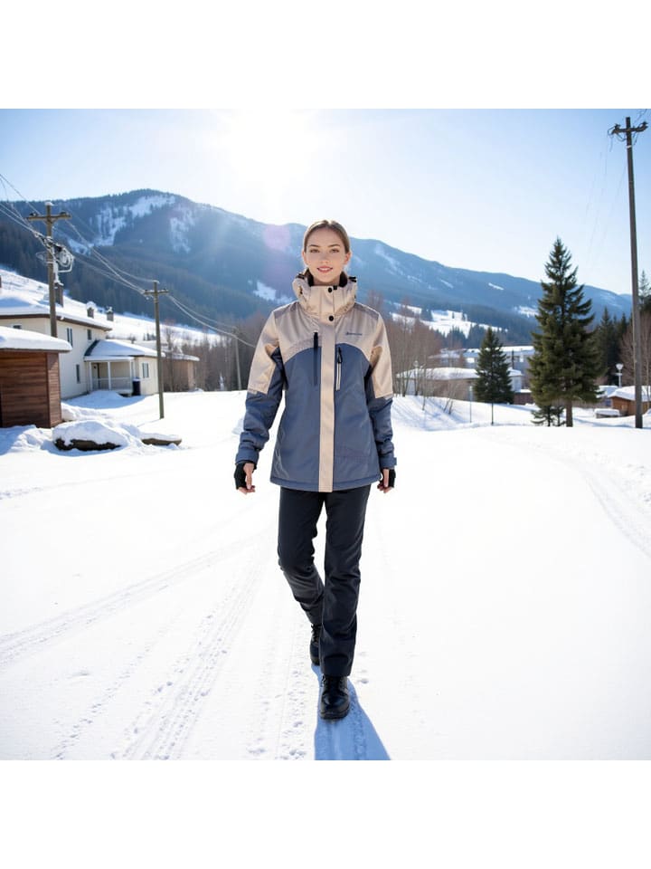 Ski-/ Snowboardjacke "Deara 2" in Beige/ Blau