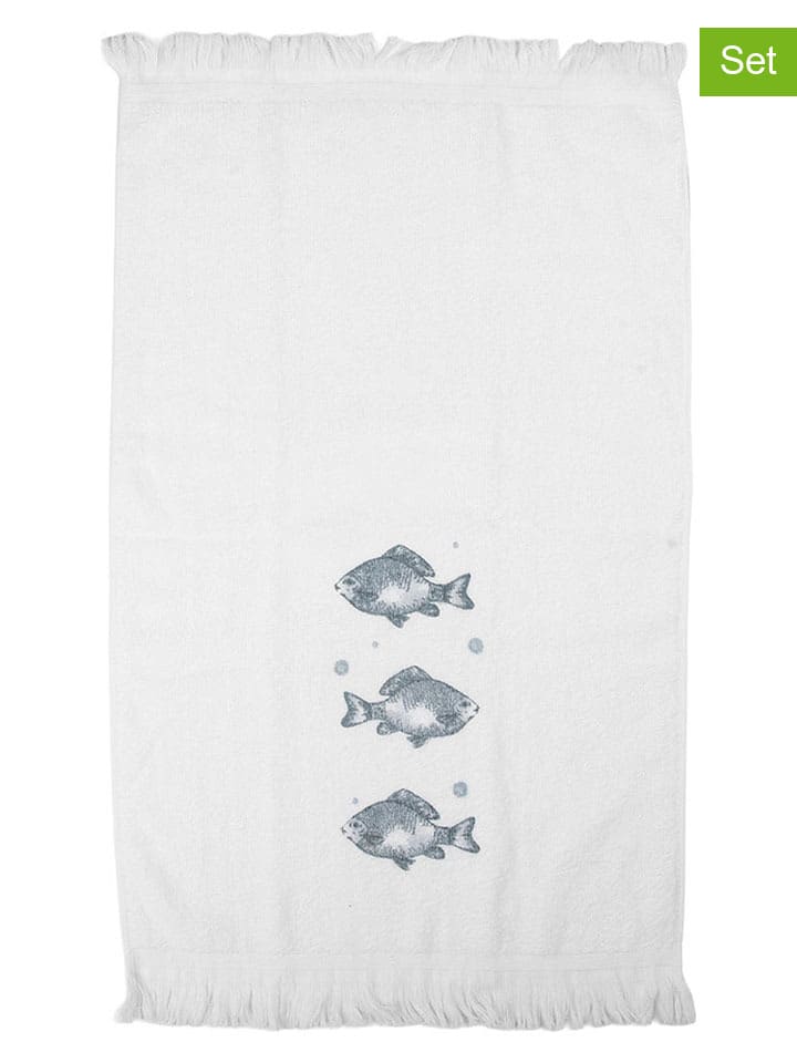 2-delige set: gastendoeken wit - (L)66 x (B)40 cm