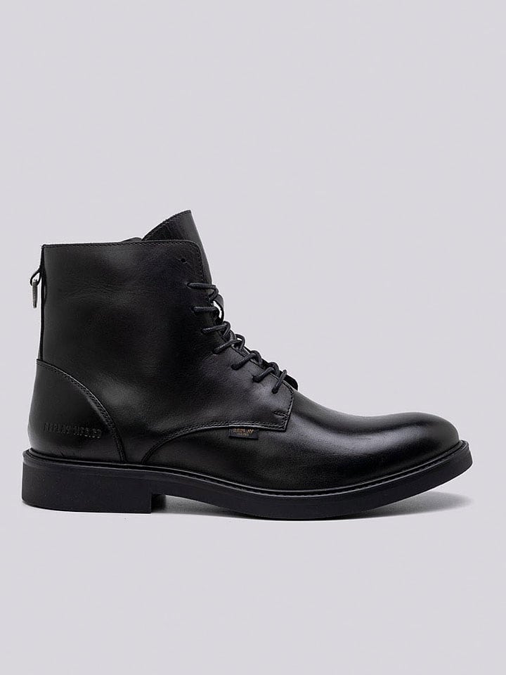 Leder-Boots in Schwarz
