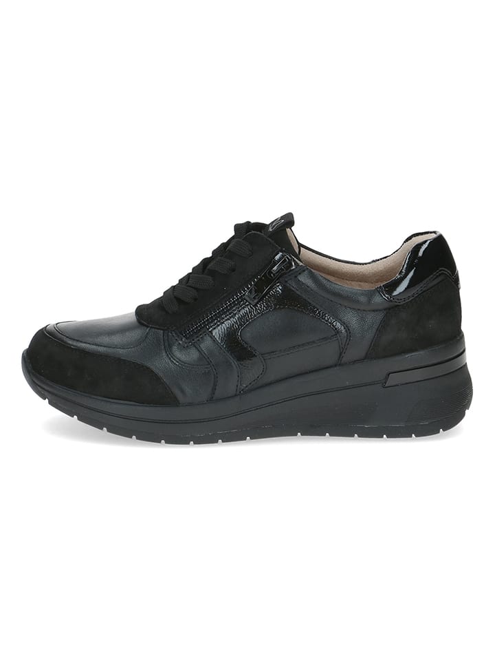 Leder-Sneakers in Schwarz