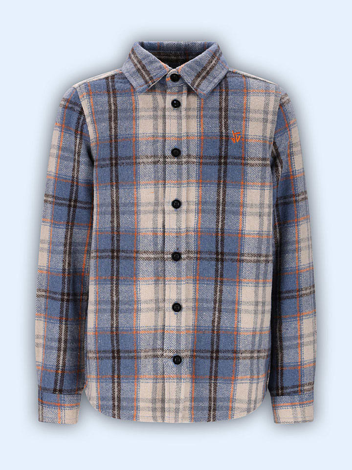 Blouse "Onno" blauw/beige
