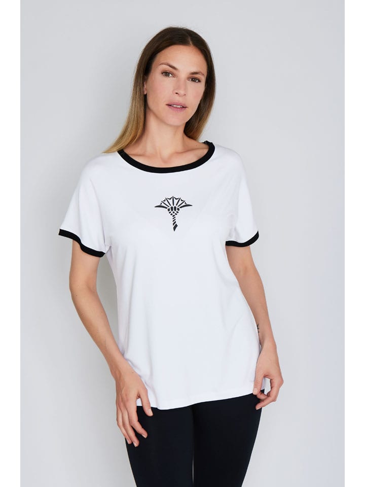 Pyjama-Oberteil in Schwarz/ Weiß